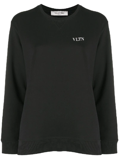 Valentino Vltn Logo Sweatshirt In Black