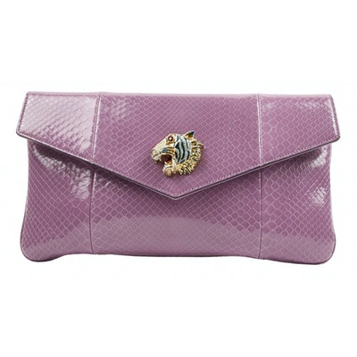 Pre-owned Gucci Broadway Purple Python Handbag