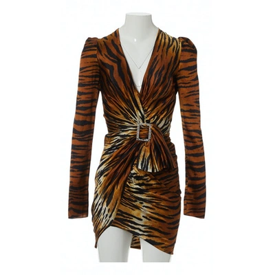 Pre-owned Alexandre Vauthier Brown Silk Dress