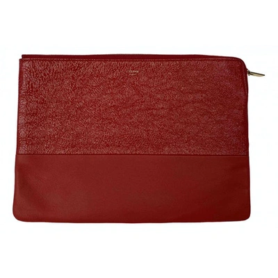 Pre-owned Celine Red Leather Clutch Bag