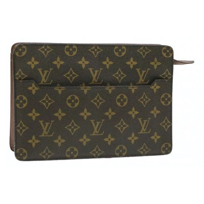 Pre-owned Louis Vuitton Brown Cloth Clutch Bag