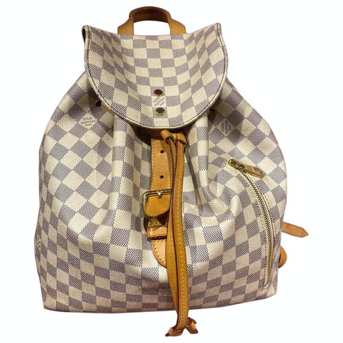 Pre-Owned Louis Vuitton Sperone Backpack Beige Cloth Backpack | ModeSens
