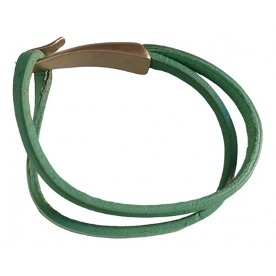 Pre-owned Bottega Veneta Leather Bracelet In Green