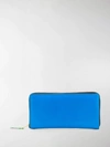 Comme Des Garçons Super Fluo Leather Zip Around Wallet In Blue