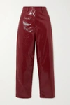 TIBI FAUX PATENT-LEATHER WIDE-LEG trousers