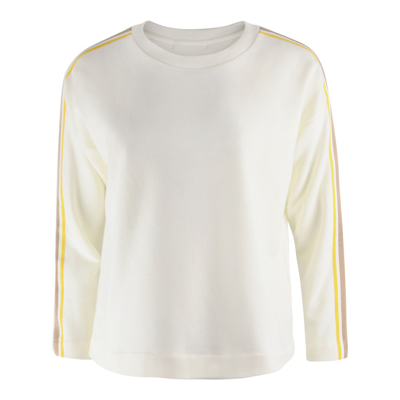 Chinti & Parker Stripe Detail Open-back Sweatshirt In White