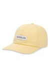 Goodlife Box Logo Washed Twill Cap In Popcorn