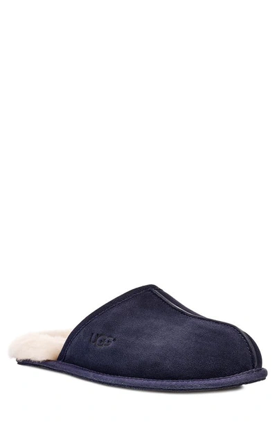 Ugg Mens Scuff Sheepskin Slippers Navy In Blue