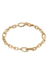 Monica Vinader Gold Plated Vermeil Silver Alta Capture Mini Link Charm Bracelet In Y Gold