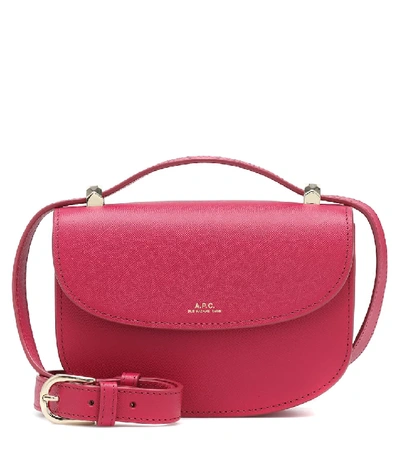 A.p.c. Genève Mini Leather Shoulder Bag In Pink