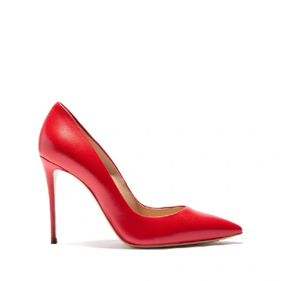 Casadei 100mm Julia Brushed Leather Pumps In Cyber Red