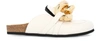 Jw Anderson 10mm Embellished Leather Mules In White