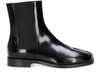 Maison Margiela Tabi Split-toe Patent-leather Chelsea Boots In Black