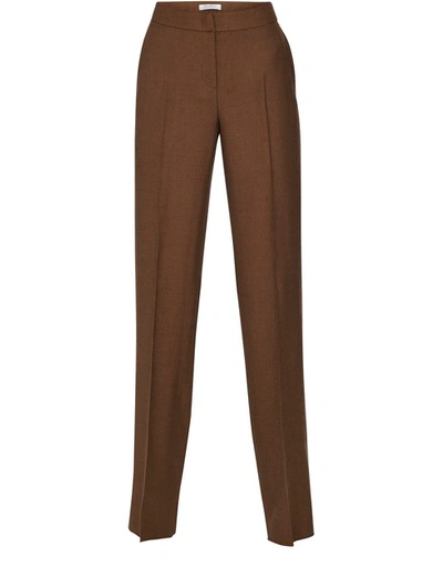 Max Mara Camel Hair And Silk-blend Twill Straight-leg Pants In Brown