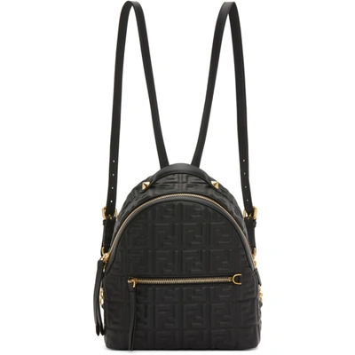 Fendi Mini Ff-motif Backpack In Black