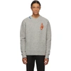 JW ANDERSON JW ANDERSON GREY KNIT CREWNECK SWEATER