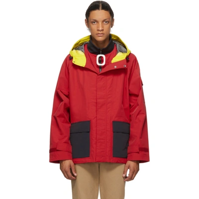 Jw Anderson Jwa Puller Nylon Hooded Jacket In Red