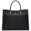 Thom Browne Duet Texured-leather Tote Bag In 001 Black