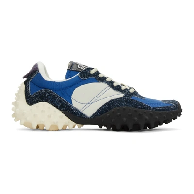 Eytys Fugu Spike Textile And Leather Trainers In Azure