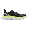 HOKA ONE ONE BLACK & YELLOW CLIFTON EDGE SNEAKERS