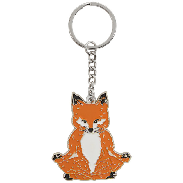 Maison KitsunÉ Maison Kitsune Orange Lotus Fox Keychain In Mu | ModeSens