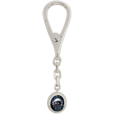 Sweetlimejuice Silver Satellite Small Oval Keychain
