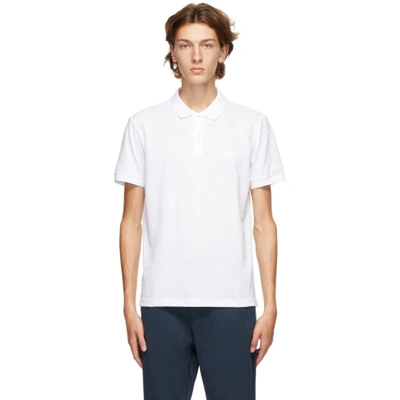 Hugo Boss White Piro Regular Fit Polo In 100 White