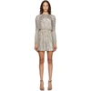 SAINT LAURENT SILVER SEQUIN MINI DRESS