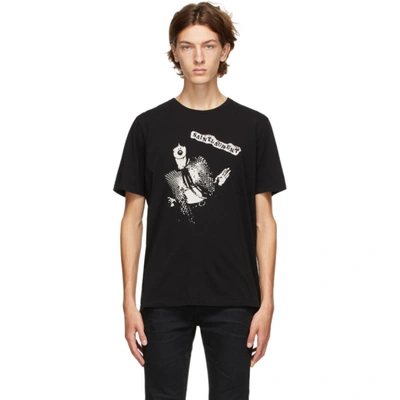 Saint Laurent Black Cotton Rock Icon Print T-shirt