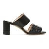 FENDI BLACK 'FOREVER FENDI' DOUBLE BANDED SANDALS