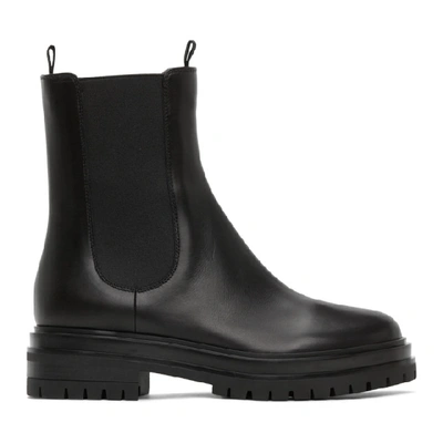 Gianvito Rossi Black Chester Leather Chelsea Boots In Black