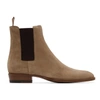 Saint Laurent Beige Suede Wyatt Chelsea Boots In 9870 Ltciga