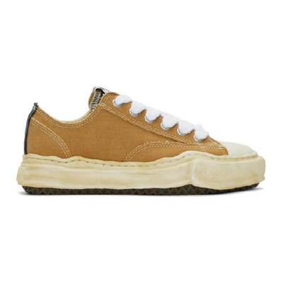 Miharayasuhiro Yellow Over-dyed Og Sole Peterson Trainers In Brown