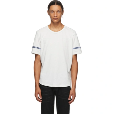 Saint Laurent Fifties Signature Print Destroyed T-shirt In White