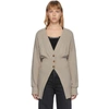 ALEXANDER WANG BEIGE SMOCKED WAIST CARDIGAN