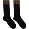 FENDI BLACK 'FOREVER FENDI' SOCKS