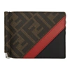 FENDI BLACK & RED 'FOREVER FENDI' BIFOLD WALLET