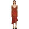 COLLINA STRADA COLLINA STRADA RED SWIRL ROSE MICHI DRESS