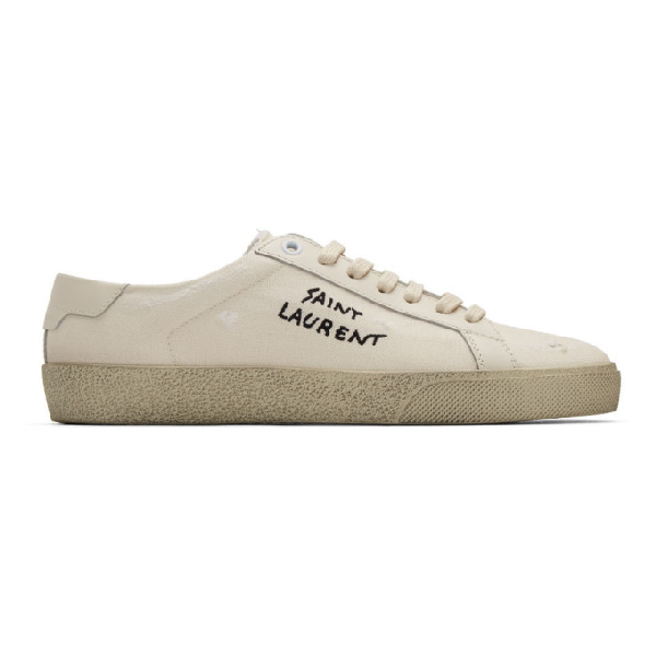 saint laurent white court classic sneakers