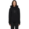 Saint Laurent Logo Embroidery Cotton Jersey Hoodie In Black