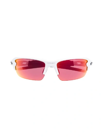 Oakley Kids' Flak Xs Rectangular Sunglasses In 白色