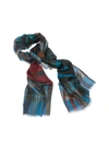 ETRO SHAAL CHECKED SCARF IN BLUE