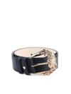 VERSACE BAROQUE BUCKLE BELT IN BLACK