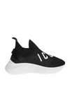 Dsquared2 Woman Black Icon Speedster Sneakers With Rhinestones In Black