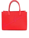 VERSACE CANVAS TOTE BAG IN RED