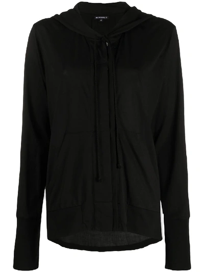 Ann Demeulemeester Draped Fine Knit Hoodie In Black