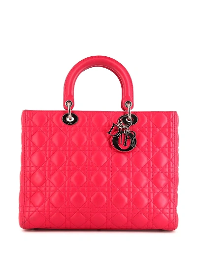 Pre-owned Dior Large Lady  Tote Bag In Pink