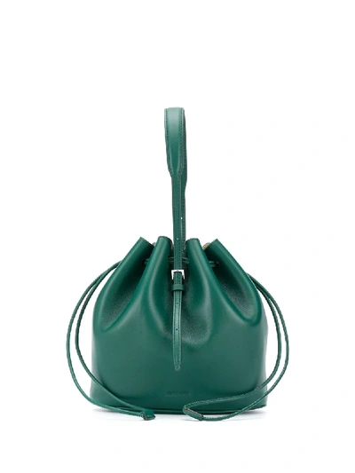 Jil Sander Leather Bucket Bag In Green