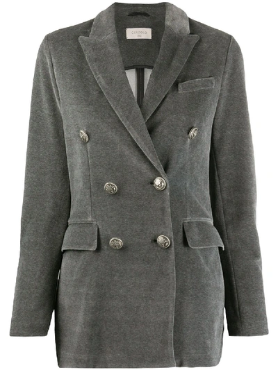 Circolo 1901 Double-breasted Jacket In Grey Velvet
