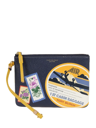 Tory Burch Perry Travel Patches Wristlet In Yellow